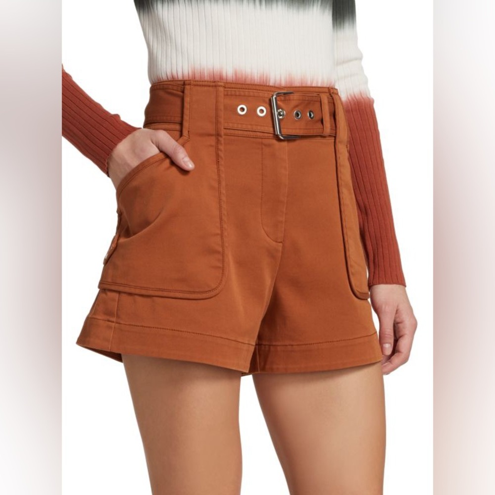 NWT Derek Lam 10 Crosby Monterey Belted Shorts | Cinnamon
